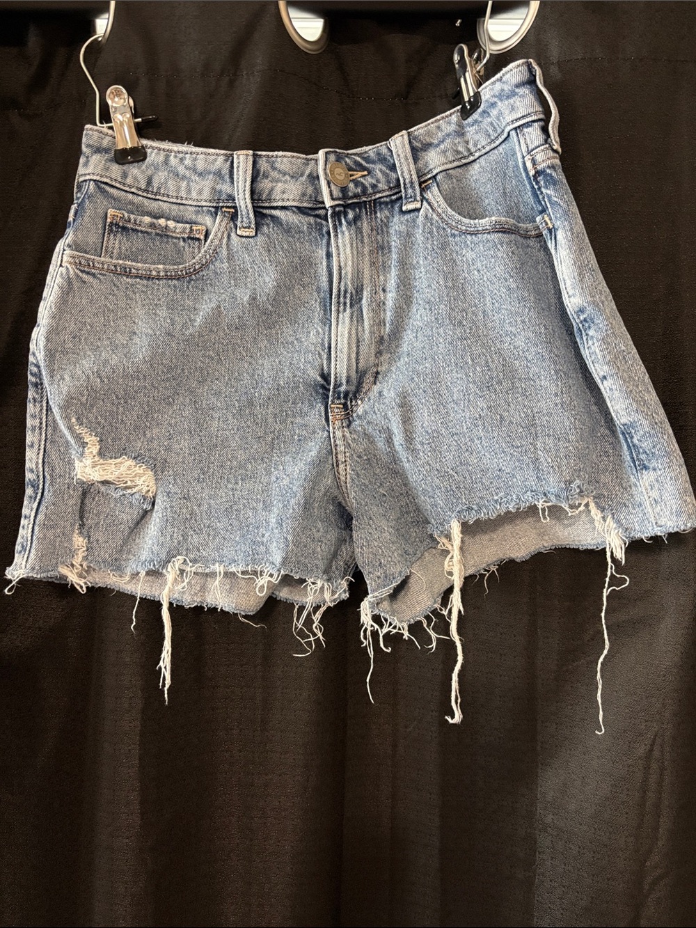Hollister Light Wash Distressed Denim Cutoff Shorts